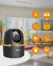 IMOU 360° 1080P Full HD Security Camera, Human Detection, Motion Tracking, 2-Way Audio, Night Vision WIFI, Alexa Google Assistant, Up to 256GB SD Card Support