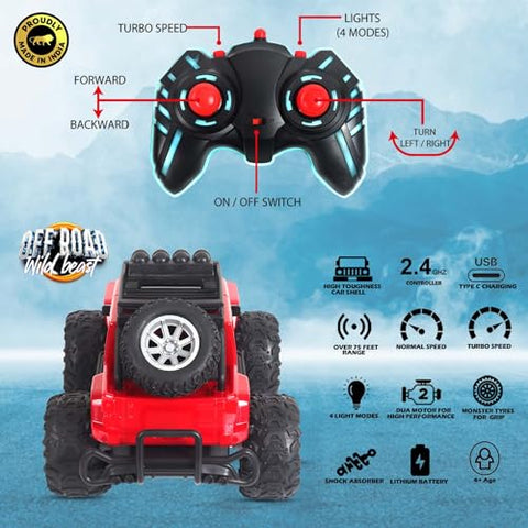 Off Roader Rechargeable Remote Control Monster Truck for Kids & Adults