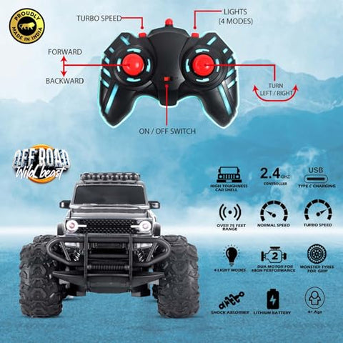 Off Roader Rechargeable Remote Control Monster Truck for Kids & Adults