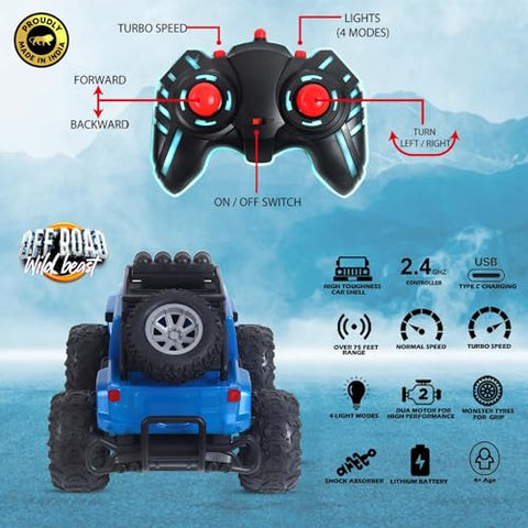Off Roader Rechargeable Remote Control Monster Truck for Kids & Adults
