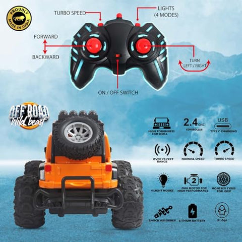 Off Roader Rechargeable Remote Control Monster Truck for Kids & Adults