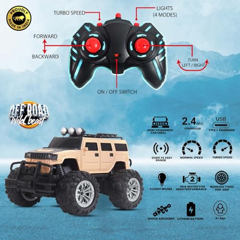 Off Roader Rechargeable Remote Control Monster Truck for Kids & Adults