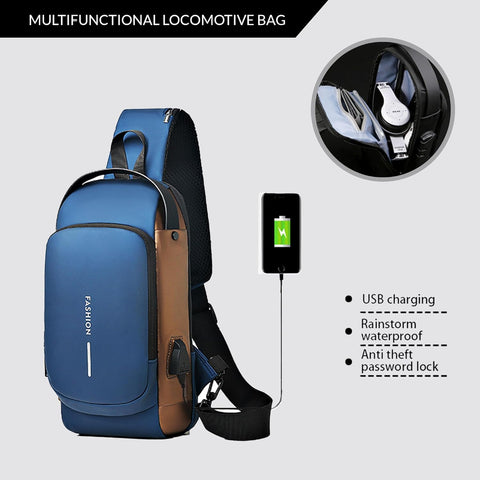 Crossbody Bag with USB Charging, Waterproof & Anti Theft