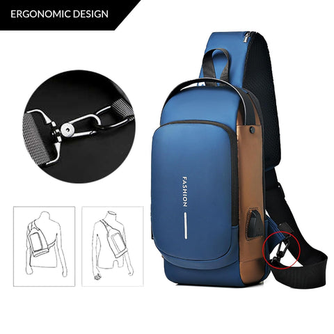 Crossbody Bag with USB Charging, Waterproof & Anti Theft