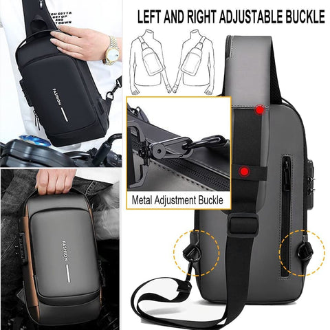 Crossbody Bag with USB Charging, Waterproof & Anti Theft