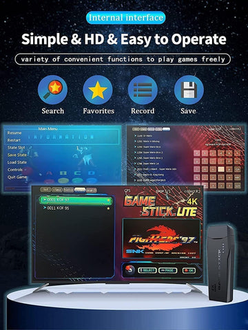Wireless Console Game Stick - 15000 in one 4k HD Dual Player